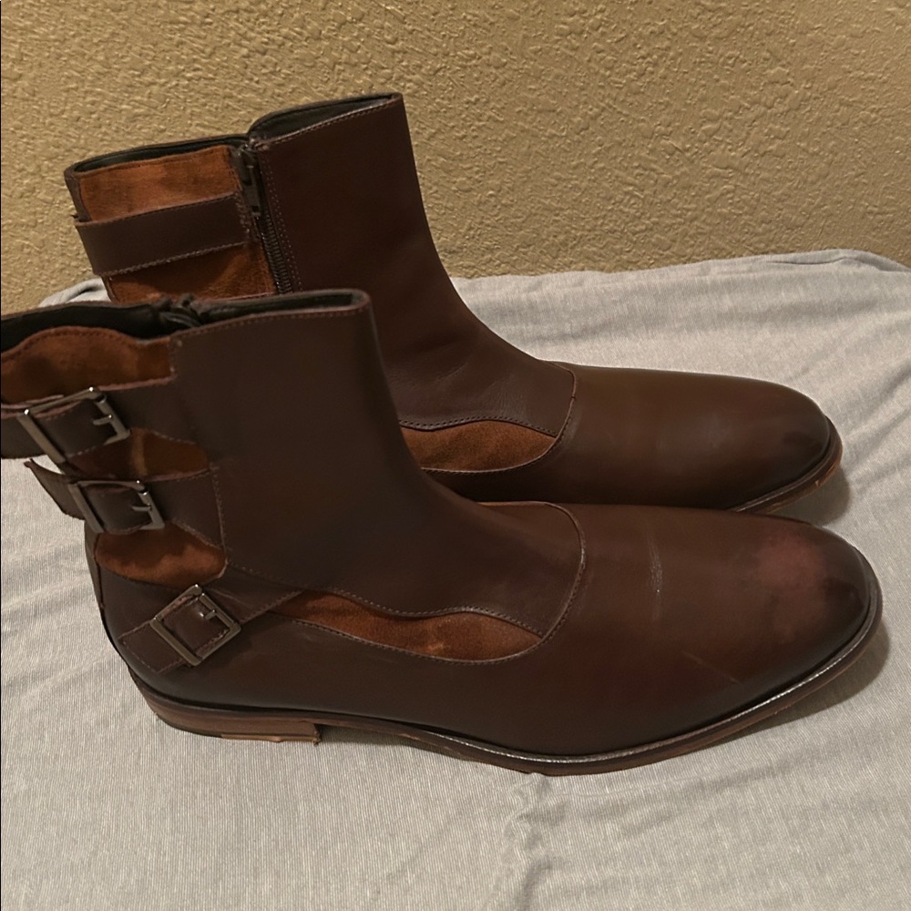 Ben Sherman brown leather and suede boots size 12 EUC with no box - Picture 3 of 9
